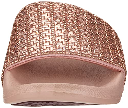 Skechers Damen POP UPS New Spark Slides, Rose Gold Canvas/Rhinestone Trim, 40 EU