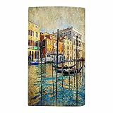 719 Serviettes De Bain Microfibre Serviette De Sauna Romantique Venise Europe Italie Ville Vintage Bateau Construction Serviette De Fitness 40X70Cm pour Pique-Nique Vie Quotidienne Plage