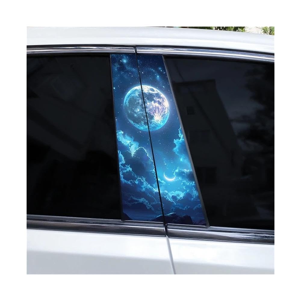 Bertdcx H Aurora And Mountain Car B Pillar Waterproof Sticker Auto Parts(H)