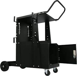 RCIACRHT Welding Cart Heavy Duty Rolling Welder Carts with Wheels,Plasma Cutter Welder Cart for MIG TIG ARC Welder and Plasma Cutter Tank,200 Lbs