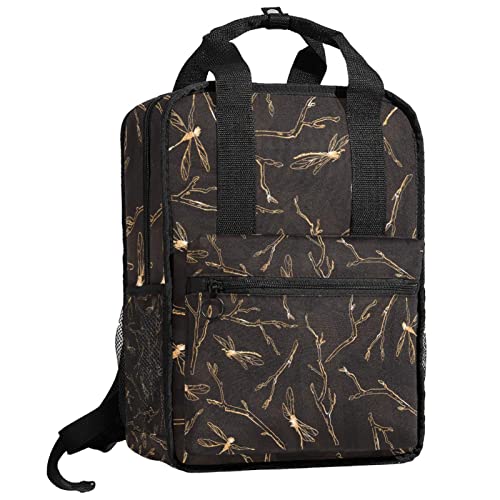 Sac à dos pour garçons libellule dorée résistant pour soulager le dos des enfants