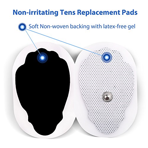 image for LotFancy TENS Unit Replacement Pads, 22PCS Reusable Self-adhesive Snap
