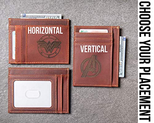 Hero Inspired Slim Leather Wallet Personalized With ID Window The Ocala by Left Coast Original2