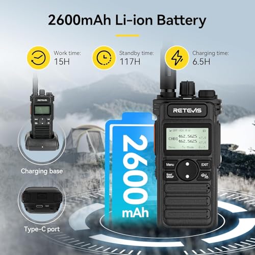 Image of Retevis RT86S (2nd Gen RT86) Walkie Talkie Long Range,Professional 2 Way Radio with Mic,Group Call,Heavy Duty,LCD Display,2600mAh Type-C,GMRS Two Way Radio for Distribution Center Logistics(10Pack)