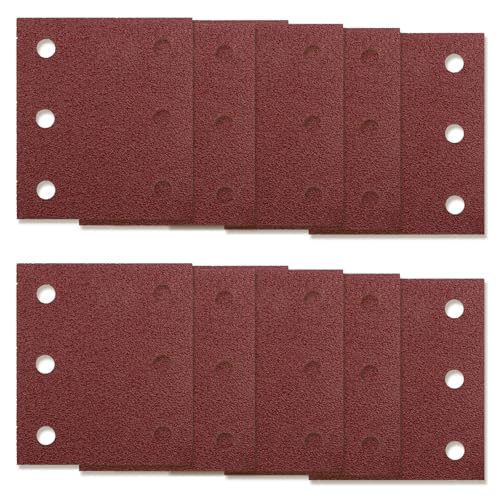 HAPPOW Lot de 80 feuilles de papier abrasif de rechange pour Makita BO4555 BO4554 BO4561 DBO484Z DBO480Z BO4565K BO4565J BO4565, 115 x 101 mm avec grain 40 60...