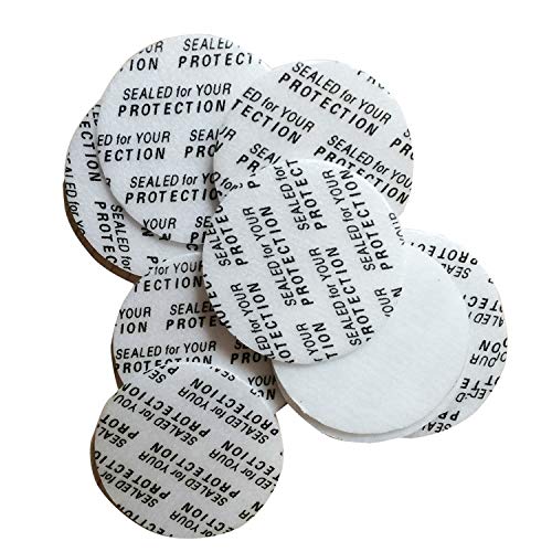 Rewarding Essentials 33mm Pressure Sensitive PS Foam Cap Liners Tamper Seal Cap Liner Sealed for Your Protection (100)