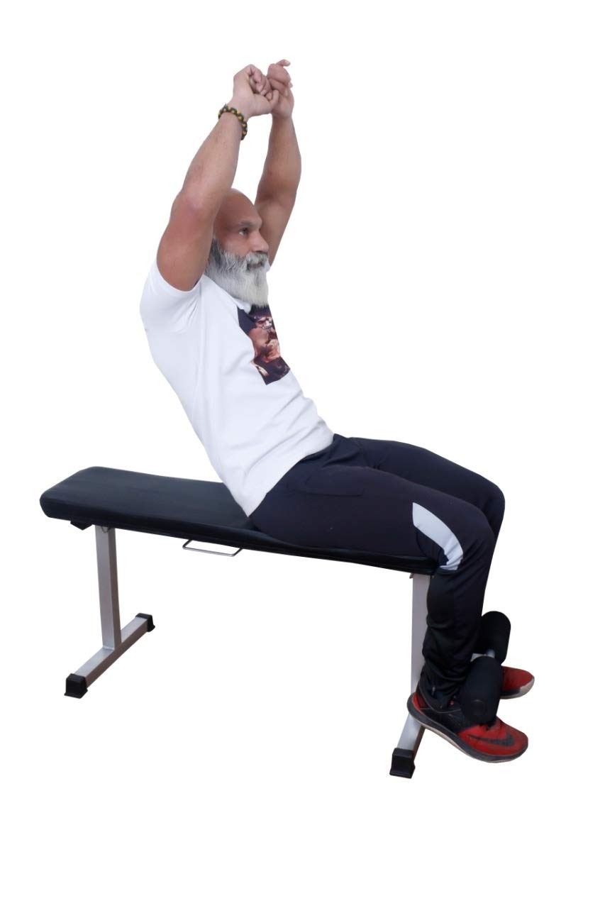 IBS Foldable Flat Bench- for Strength Training Multipurpose Fitness Exercise Gym Workout, INCLINE DECLINE ADJUSTMENTS for Home & Gym(SILVER)