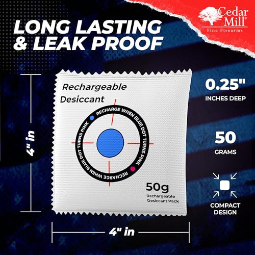 Cedar Mill Fine Firearms CMFF-DES50G-2PACK Gun Safe Dehumidifier | Rechargeable Desiccant Packs For Moisture Control thumb #3