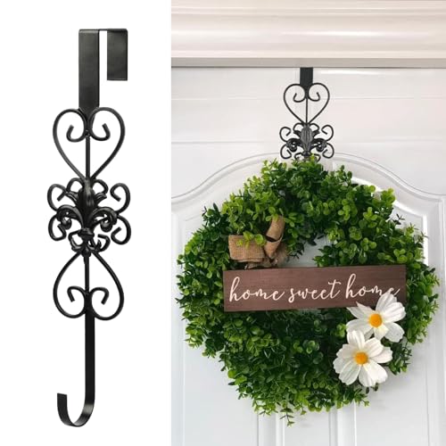 Black Wreath Hanger for Front Door