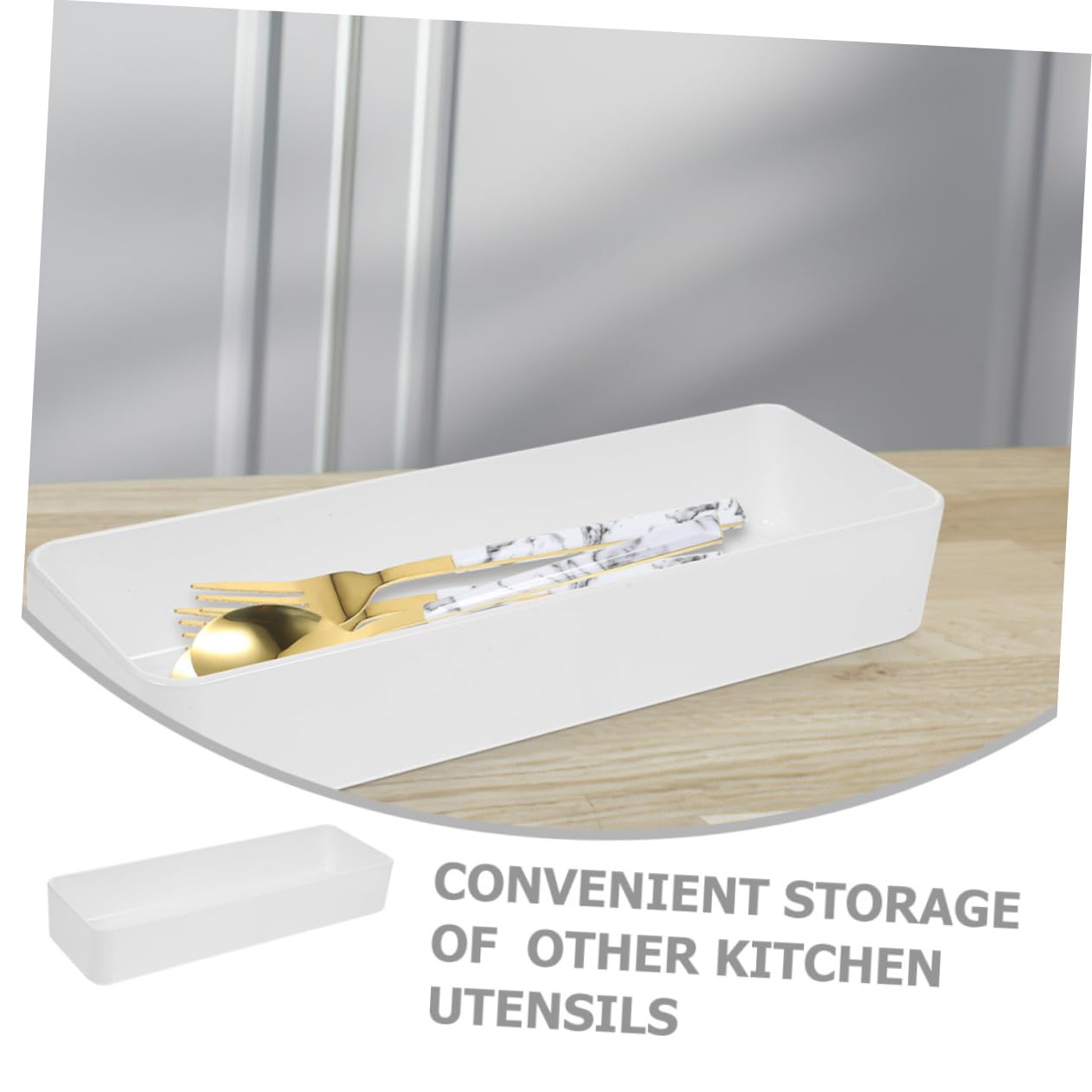 3Stücke Organizer für Utensilien Küchenschubladen Trennbox aus Pet Leicht und Langlebig für Aufbewahrung von Besteck und Kleinen Gegenständen