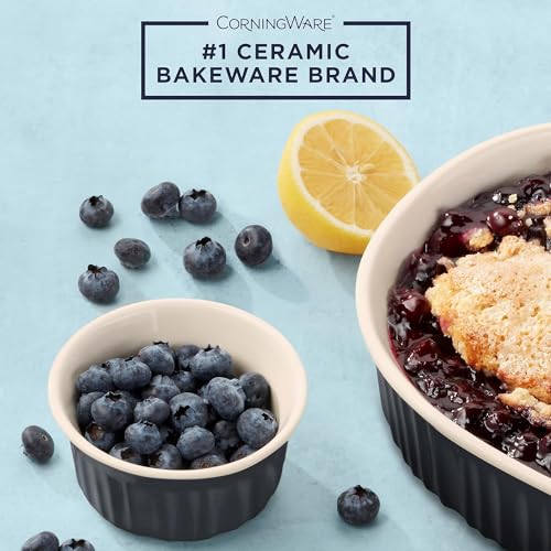 CorningWare Ceramic Bakeware Set with Lids Chip and Crack Resistant Stoneware Baking Dish, Microwave, Dishwasher, Oven, Freezer and Fridge Safe, 12-Piece French Navy by CorningWare - Image 5