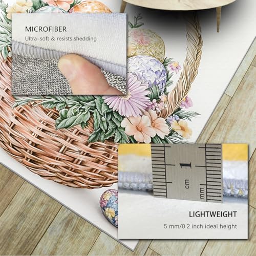 Tapis de sol antidérapant à poils bas avec fleurs - 6