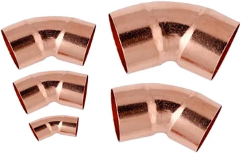 2pcs 19x1.0mm 45 Degree Elbow Copper End Feed Pipe Fitting Plumbing for gas water oil