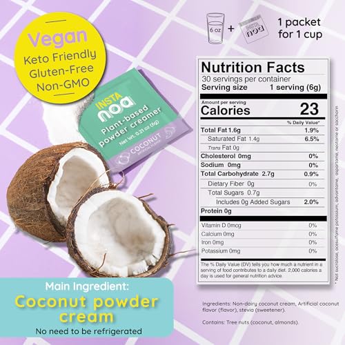 NOA Powder Coffee Creamer, Coconut, Dairy-Free, 30 Sachets — view 2