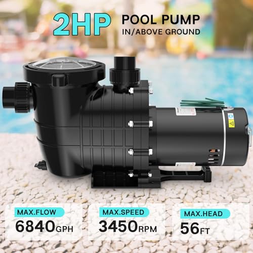 Image of 2HP Above /In Ground Pool Pump, 115V /230V 6900GPH Self Priming