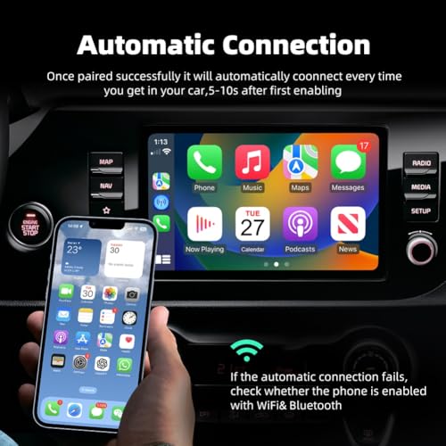 Adaptador Inalámbrico CarPlay para Android Auto Jnchdghwa con Caja Inteligente con IA para Coche 7