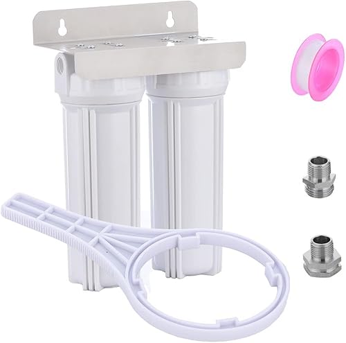 Miniatura 4 de Sistema de filtro de agua dual externo para vehículos recreativos para reducir sedimentos, suciedad, arena, óxido, partículas de escamas y sabor a