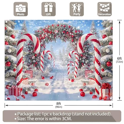 Fondo Fotográfico Tela 8x6ft Navidad Candy Cane miniatura 3