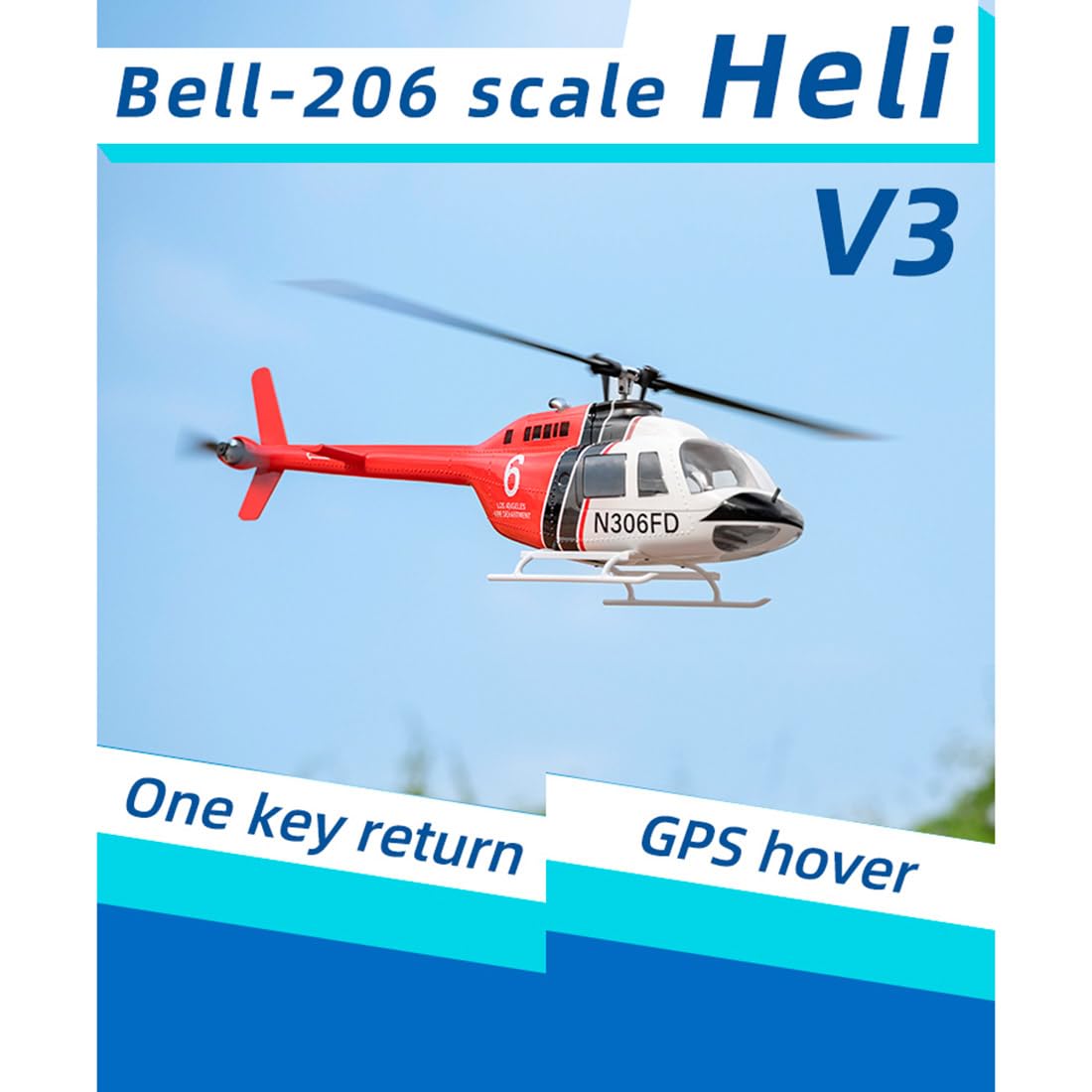 Helikopter wojskowy RC dla dorosłych, Bell-206-V2 470 klasa RC helikopter model 2.4G RC 6CH samolot elektryczny (wersja RTF)