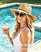 FURTALK Sun Hats for Women Summer Wide Brim UV UPF 80+ Panama Fedora Foldable Packable Straw Beach Hat Khaki
