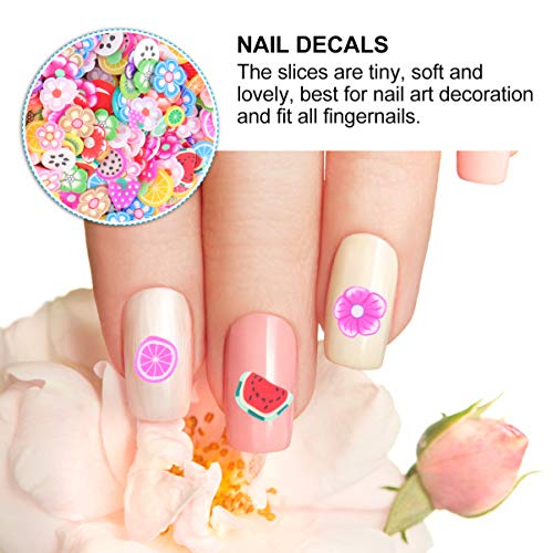 FRCOLOR 5000 Peças de Unha Arte Fimo Fatias 3D Frutas Flor Polímero Argila Fatias DIY Decoraçío Arte