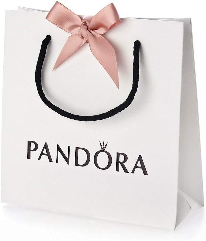 WOOTONG Pandora Gift Bag with Pink Ribbon (16x16x6 cm)