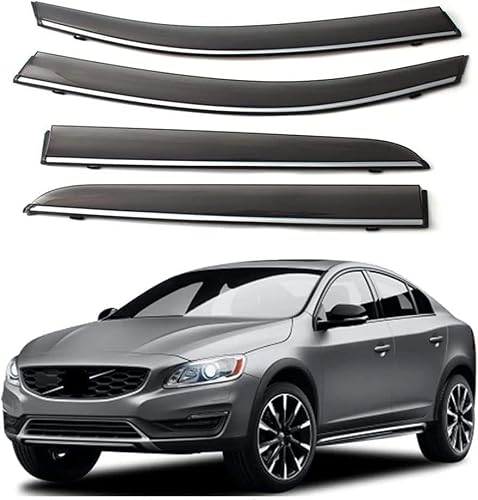 PANXUC Car Wind Deflectors for Volvo S60 S60L 2011-2019, Side Window Wind Rain Deflector Window Visor Sun Rain Guard Smoke Guards