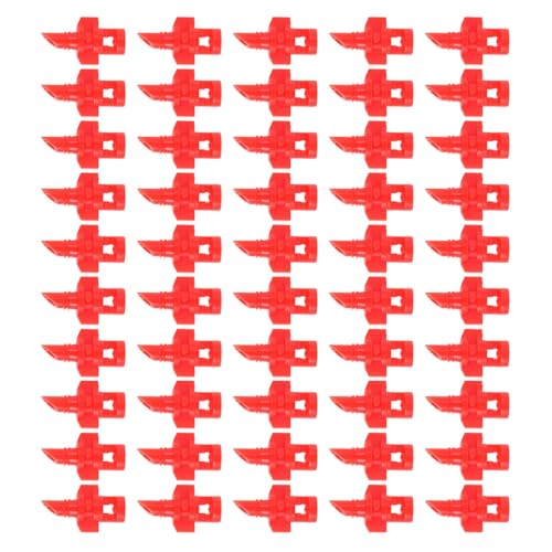 NOLITOY 50 pezzi Ugelli Nebulizzatori Irrigazione Giardino Resistente Alte Temperature Spruzzatori Automatici Plastica Sicura per Piante Orto e Serra Rosso
