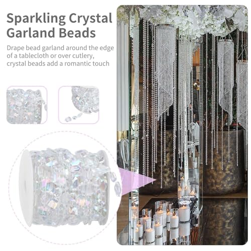 10 M Schillernde Kristall-Girlande, Kristallperlen Girland 10 Meter, Kristallperlen Girland Kristall Diamant Girlande Acryl Perlen Rollen, Diamant-Acrylperlen Für DIY Hochzeit Party Dekoration