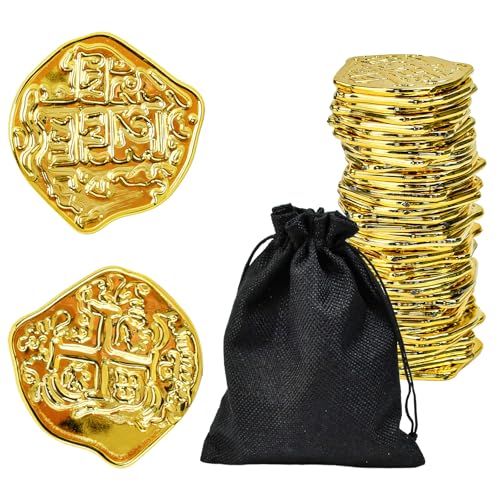 【Usi versatili】 Perfette per compleanni a tema pirata, feste di Halloween, asili o progetti scolastici. Le monete pirata tesoro sono ideali per cacce al tesoro, giochi educativi o come decorazioni per buffet e forzieri del tesoro. Un accessorio versatile per giochi di ruolo creativi