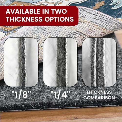 Waterproof Rug Pad, 2x10 ft Area Rug Non-Slip Carpet Pad, 1/4" Thick Non-Slip Rug Pads for All Floors and Finishes, Felt Pad for Hardwood Floors, Keeps Carpets in Place Soft and Safe