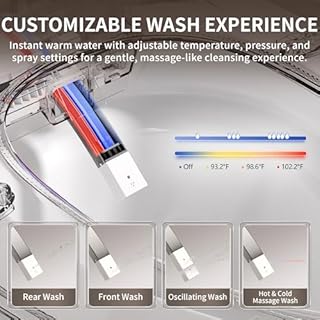 DeerValley Smart Toilet Bidet with Built-in Tank,Hot & Cold Massage Cleaning,Foot Touch Control Flush- Heated Seat,Water Massage, Warm Water, Air Dryer, Remote Control (DV-1S0019-Advanced)