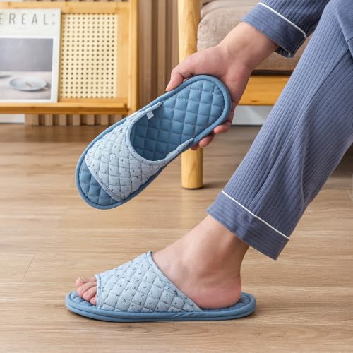 biroris 3 Pairs Plaid House Slippers for Men, Open Toe Indoor Slippers Comfortable Washable Portable Foldable Guest Travel Hotel Airplane Spa Slippers (Solid color, 9-11, Adult, Men, 9, Numeric Range, US Footwear Size System, 11, Medium) by biroris - Used condition - Image 3