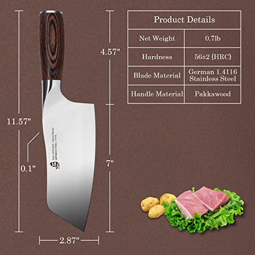 Tuo Pro Chef Knife 6 Inch & Vegetable Cleaver 7 Inch - German Hc Stainless Steel - Ergonomic Pakkawood Handle - Osprey Series With Gift Box #TOP4