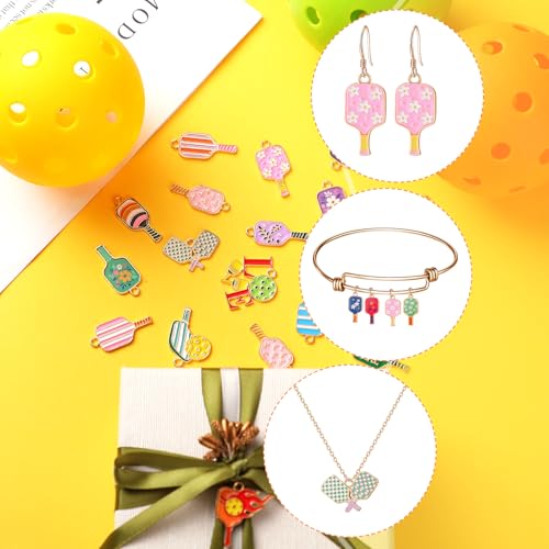 Image of 100 Pcs Sport Charms Bulk for Jewelry Making Football Soccer Volleyball Dinkball Baseball Basketball Alloy Charms Pendants for Necklace Bracelet Earrings DIY Crafts Accessory