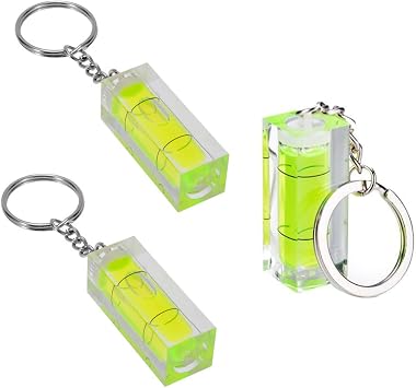 3Pcs Keychain Spirit Bubble Level Mini Pocket Tool 15x15x40mm Spirit Levels Measuring Layout Tools
