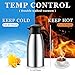 Norme 2 Pcs Thermal Coffee Carafe Insulated Stainless Steel Coffee Carafe for Hot Liquid Vacuum Thermal Pot Creamer Pitcher Dispenser with Brushes Keeping Hot Water Milk(Silver,68 oz)