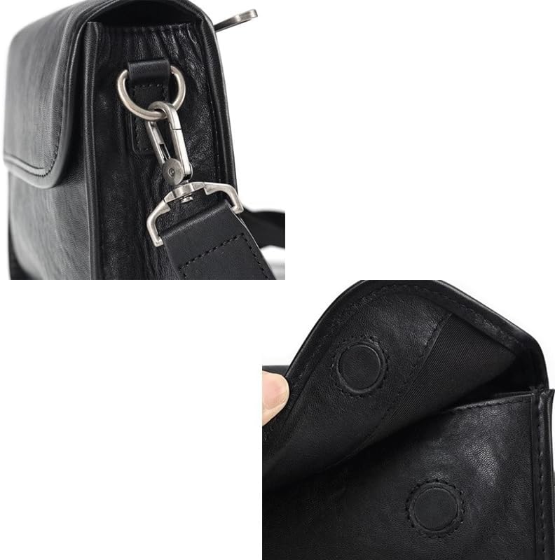 Men's Large Capacity Business Commuting Shoulder Bag Retro Leather Crossbody