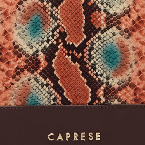 Image of Caprese Vittoria Satchel Bag, Medium | Stylish Snake Print Handbag for Women with Multiple Pockets & Compartments | Magnetic Button Closure | Perfect for Casual & Daily Use