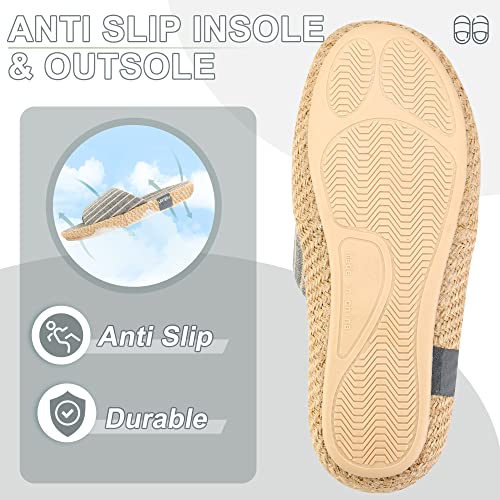 Summer House Slippers for Women Indoor Open Toe Women House Slippers Cotton and Linen Shoes Breathable Home TPR Outsole4