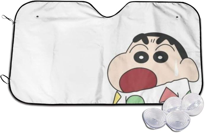 Amazon クレヨンしんちゃん 車用 サンシェード フロントガラス用 個性的なデザイン紫外線対策 日焼け防止 折り畳み 日除け 車用品 車中泊 チ 車の窓日除け車 フロントガラス用 遮光 断熱 日焼け防止 防紫外線 車内温度対策 簡単着脱 展開寸法 吸盤2個付 S 車 バイク