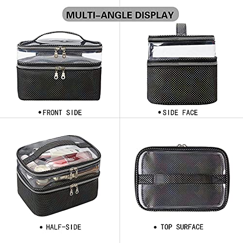 Hoopet Double Layer Makeup Bag Large Capacity Cosmetic