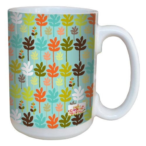 Tree-Free Greetings lm43499 Contemporary Little Trees by Carolyn Gavin Ceramic Mug with Full-Sized Handle, 15-Ounce