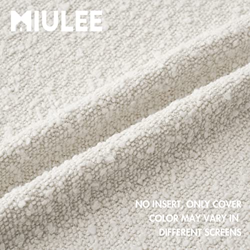 Miulee Decorative Throw Pillow Cover 18 X 18 Inch Pure White Pillowcase Textured Boucle Square Sofa Couch Pillow Home Decor For Living Room Woven Modern Cushion Case #TOP1