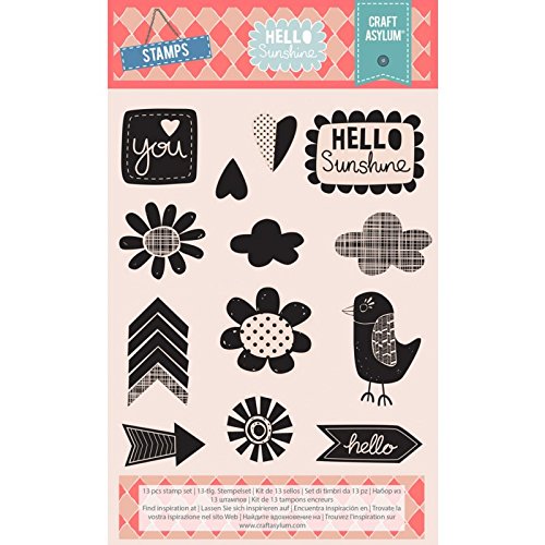 Craft Asylum Hello Sunshine Clear Stamp Set 13pcs