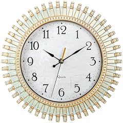 12 " Retro Wall Clock, Silent Non Ticking Round Clock, Aqua Battery Operated Quartz Clock, Plastic