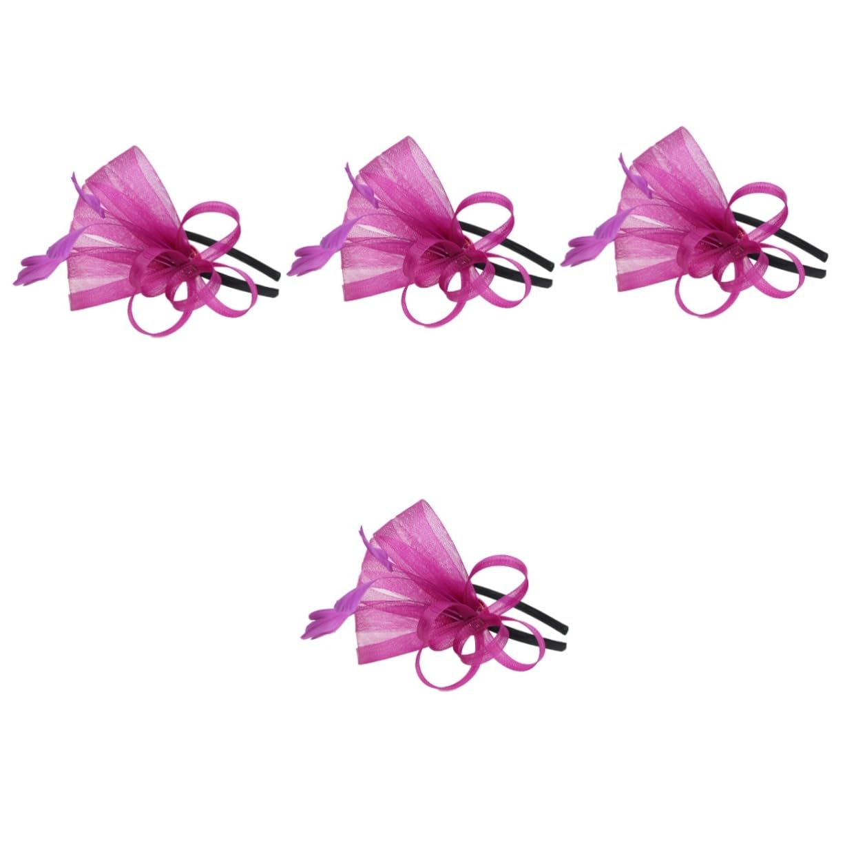 Abaodam 4pezzi Fascinator Elegante Con Piume e Rete Per Eventi Cappello Decorativo Da Cerimonia e Tea Party Per Donne Accessorio Per Comfort Assicurato e Design Unico