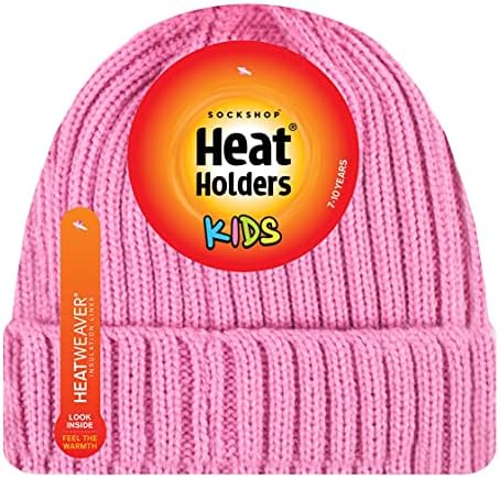 HEAT HOLDERS - Girls Thick Chunky Ribbed Beanie Hat for Winter