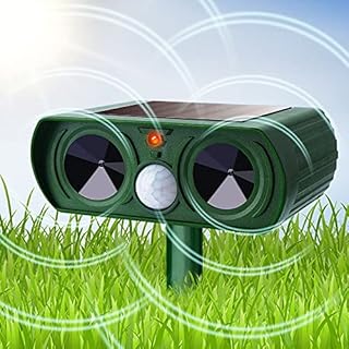 KOEPUO Solar Ultrasonic Animal Repeller Ultrasonic Animal Repeller Pet Repellent and Solar Waterproof Cat Repellent Fox Deterrent Dogs Scarer for Dogs Birds Animal in Garden Yard Field Farm