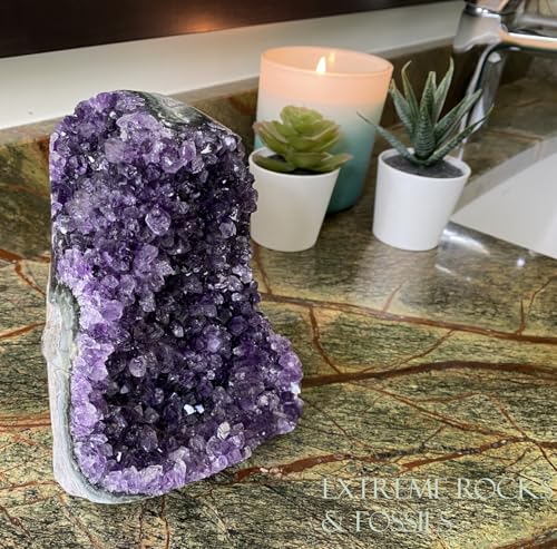 Image of Extreme Rocks Amethyst Crystal Cluster - Geode in First 4 Photos is Actual geode Being Sold. It's an 8.9 Pound Premium, Grade A+ Geode. Absolutely Spectacular. 7 inch Tall x 7 inch Wide & 6 deep!